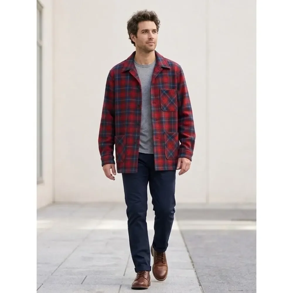 Vintage Pendleton Virgin 100% Wool Flannel Heavy Shirt Jacket Men Size XL
